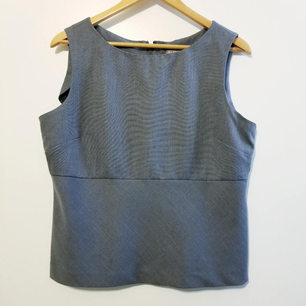 Norton McNaughton Women's Gray Sleeveless Dress Tank Size 14 P Career Minimalist